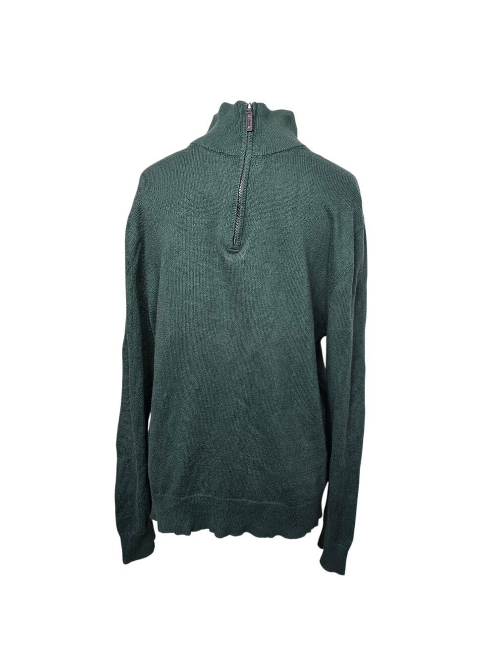 J. Crew Factory Green Half-Zip Sweater Cotton L